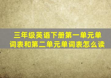 三年级英语下册第一单元单词表和第二单元单词表怎么读