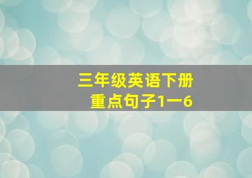 三年级英语下册重点句子1一6