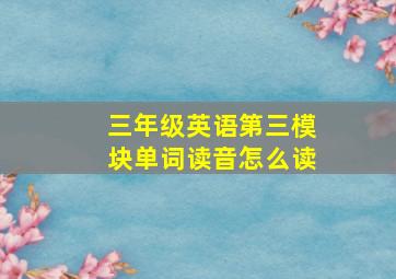 三年级英语第三模块单词读音怎么读