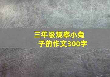 三年级观察小兔子的作文300字