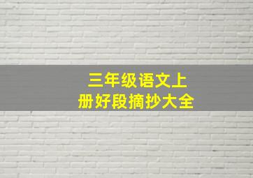 三年级语文上册好段摘抄大全