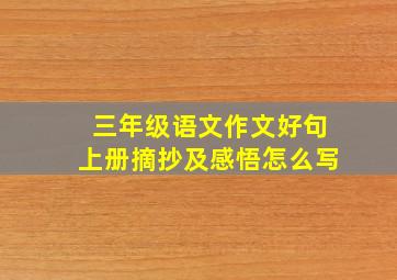 三年级语文作文好句上册摘抄及感悟怎么写