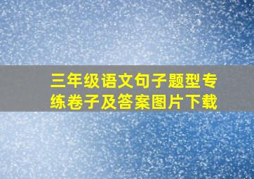 三年级语文句子题型专练卷子及答案图片下载