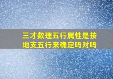 三才数理五行属性是按地支五行来确定吗对吗