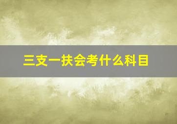 三支一扶会考什么科目