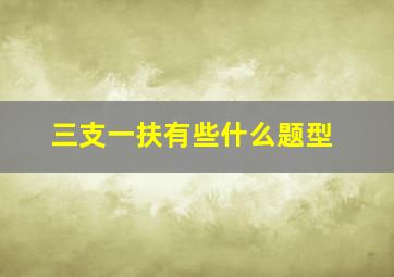 三支一扶有些什么题型