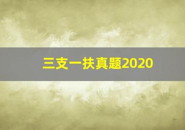 三支一扶真题2020