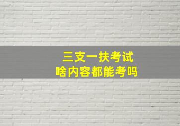 三支一扶考试啥内容都能考吗