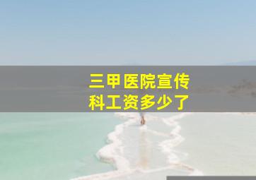 三甲医院宣传科工资多少了