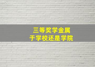 三等奖学金属于学校还是学院