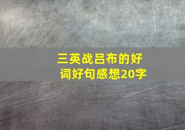 三英战吕布的好词好句感想20字