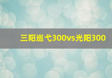 三阳巡弋300vs光阳300