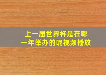 上一届世界杯是在哪一年举办的呢视频播放