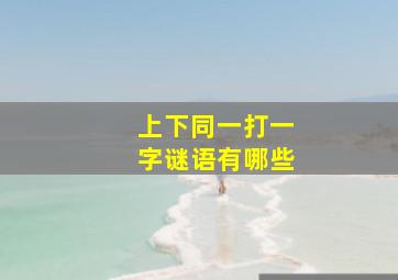 上下同一打一字谜语有哪些