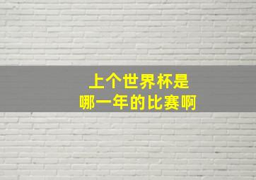 上个世界杯是哪一年的比赛啊