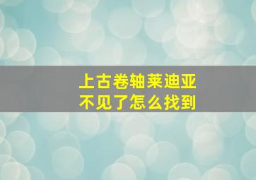 上古卷轴莱迪亚不见了怎么找到