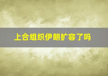 上合组织伊朗扩容了吗