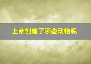 上帝创造了哪些动物呢