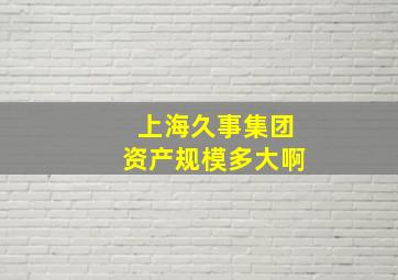 上海久事集团资产规模多大啊