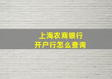 上海农商银行开户行怎么查询