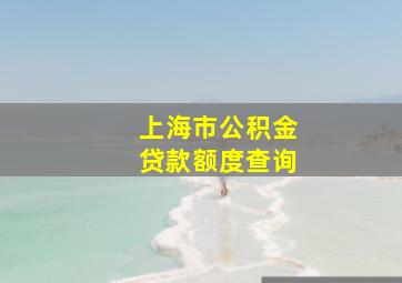 上海市公积金贷款额度查询