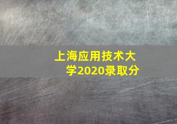 上海应用技术大学2020录取分