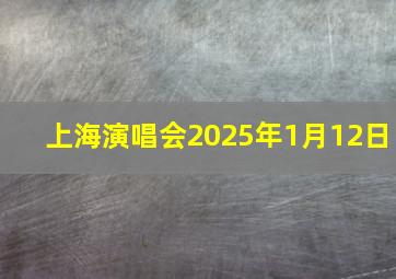 上海演唱会2025年1月12日