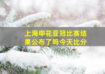 上海申花亚冠比赛结果公布了吗今天比分