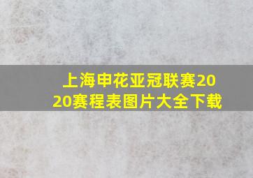 上海申花亚冠联赛2020赛程表图片大全下载