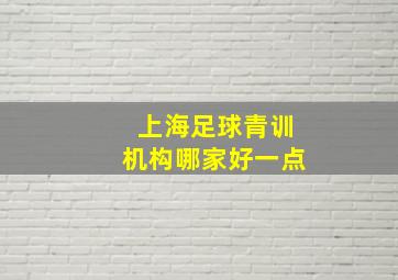 上海足球青训机构哪家好一点