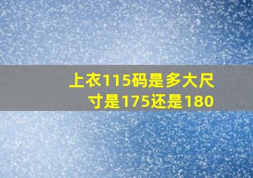 上衣115码是多大尺寸是175还是180