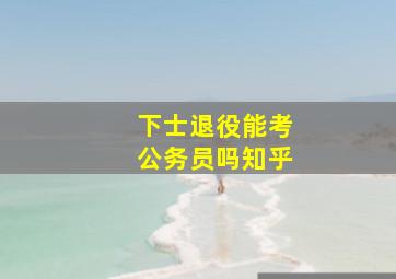 下士退役能考公务员吗知乎