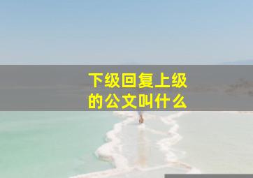 下级回复上级的公文叫什么