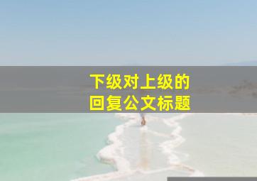 下级对上级的回复公文标题