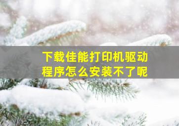 下载佳能打印机驱动程序怎么安装不了呢