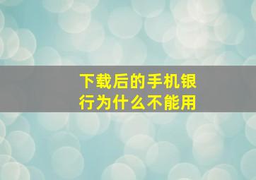 下载后的手机银行为什么不能用