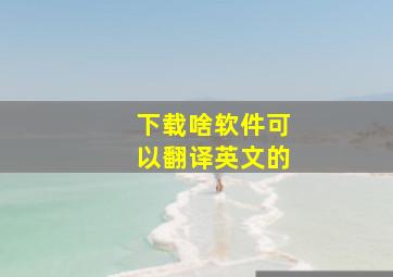 下载啥软件可以翻译英文的