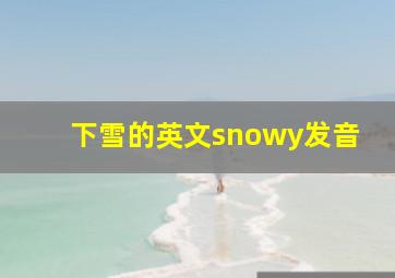 下雪的英文snowy发音