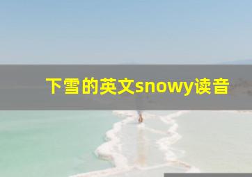 下雪的英文snowy读音