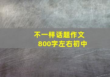 不一样话题作文800字左右初中