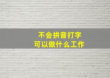 不会拼音打字可以做什么工作