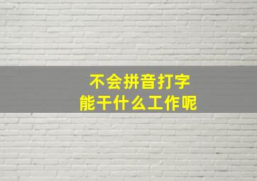 不会拼音打字能干什么工作呢