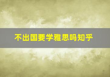 不出国要学雅思吗知乎