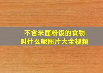 不含米面粉饭的食物叫什么呢图片大全视频