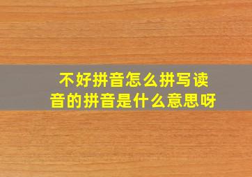 不好拼音怎么拼写读音的拼音是什么意思呀