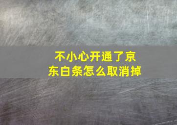 不小心开通了京东白条怎么取消掉