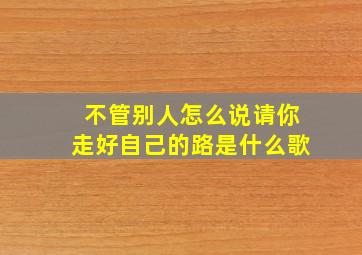 不管别人怎么说请你走好自己的路是什么歌