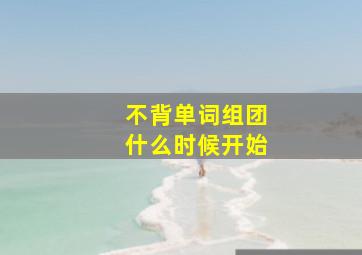 不背单词组团什么时候开始