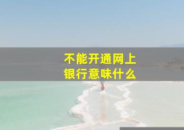 不能开通网上银行意味什么