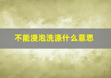 不能浸泡洗涤什么意思